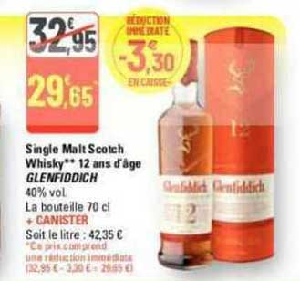 single malt scotch whisky 12 ans d'âge glenfiddich