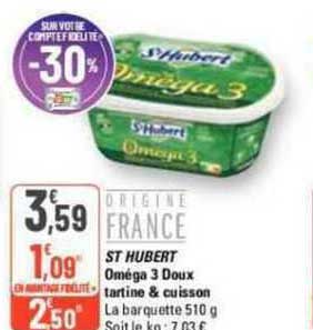 st hubert oméga 3 doux tartine & cuisson