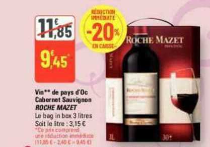 vin de pays d'oc cabernet sauvignon roche mazet