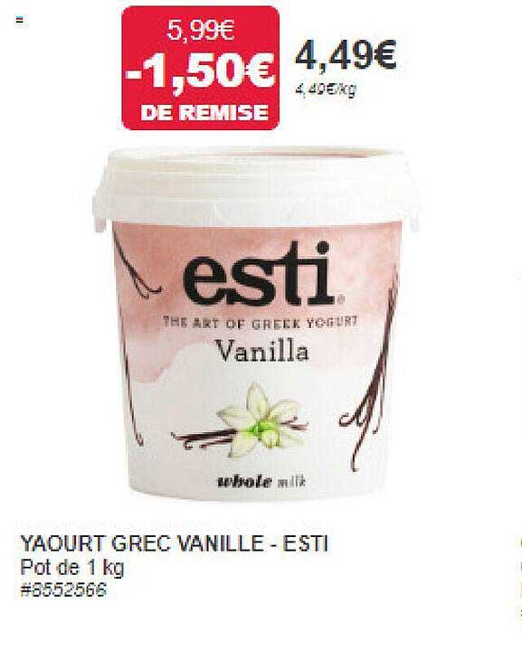 yaourt grec vanille - esti