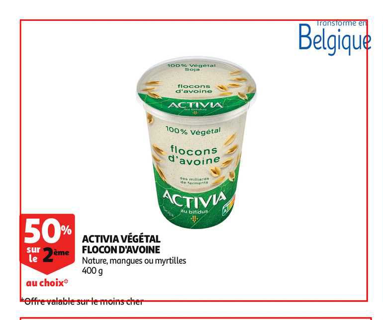 Activia Végétal Flocon D'avoine 50% Sur Le 2ème Au Choix