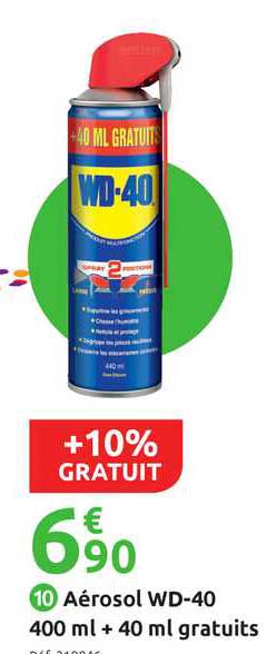aérosol wd 40 400 ml + 40 ml gratuits