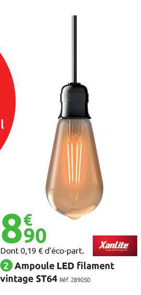 ampoule led filament vintage st64 xnalite