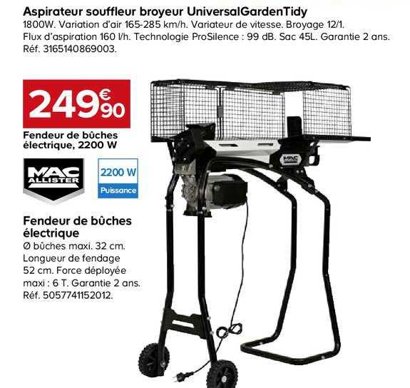 aspirateur souffleur broyeur universal garden tidy mac allister