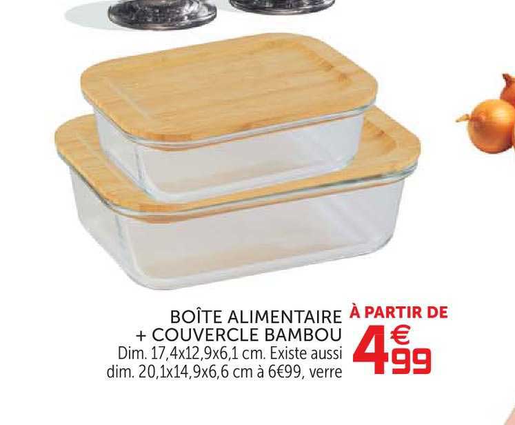 Boîte Alimentaire + Couvercle Bambou