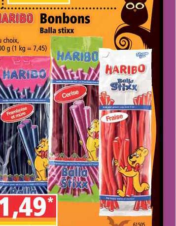 bonbons balla stixx haribo
