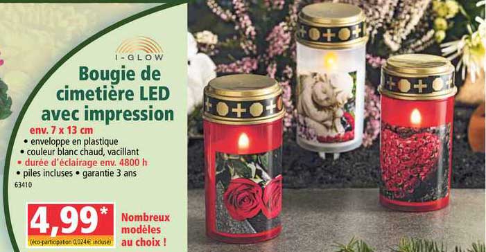 Bougie De Cimetière Led Avec Impression I Glow