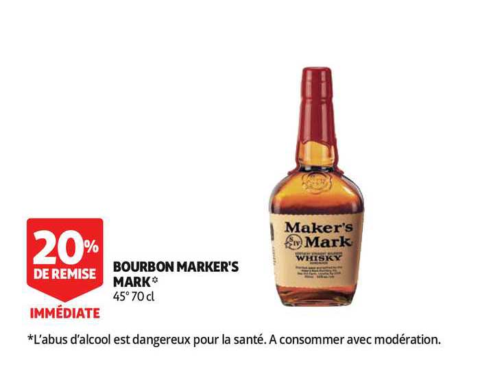 bourbon marker's mark 20% de remise immédiate