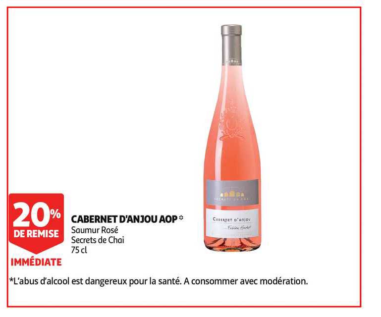 cabernet d'anjou aop saumur rosé secrets de chai 20% de remise immédiate