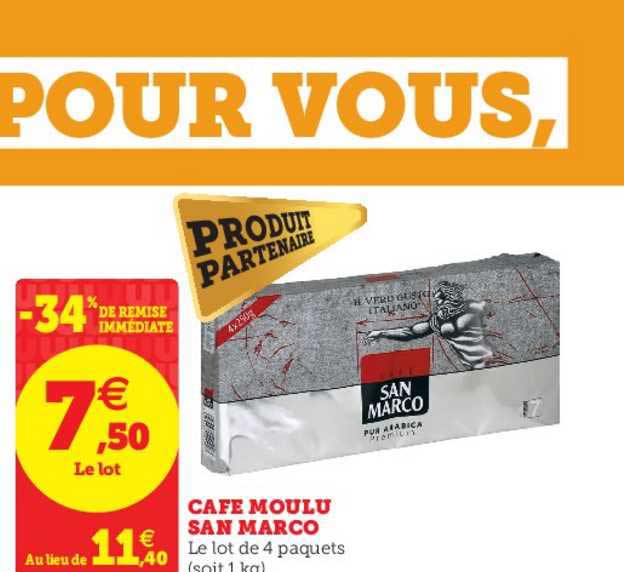 café moulu san marco -34% de remise immédiate