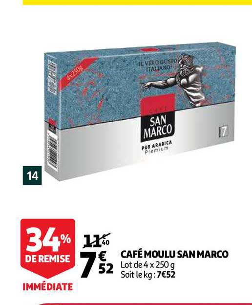 café moulu san marco 34% de remise immédiate