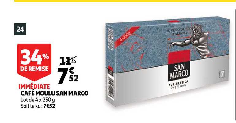 café moulu san marco 34% de remise immédiate