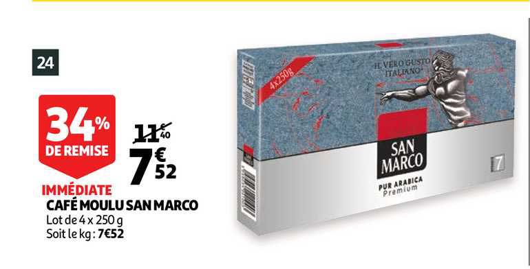 café moulu san marco 34% remise immédiate