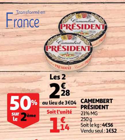 Camembert Président 50% Sur Le 2ème