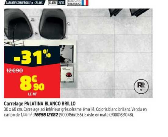carrelage palatina blanco brillo