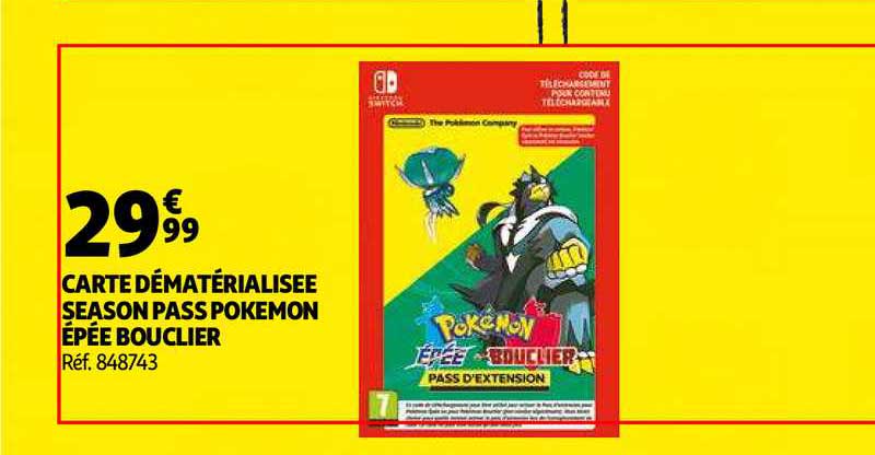 carte dématérialisée season pass pokemon épée bouclier