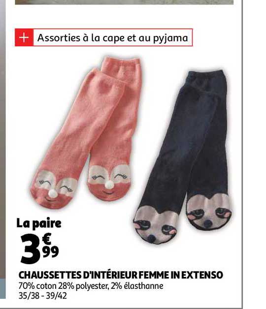 chaussettes d'intérieur femme in extenso
