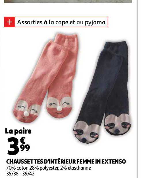 chaussettes d'intérieur femme in extenso