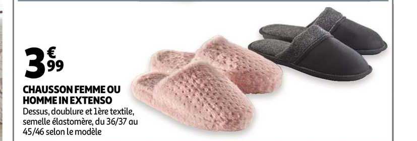 chausson femme ou homme in extenso