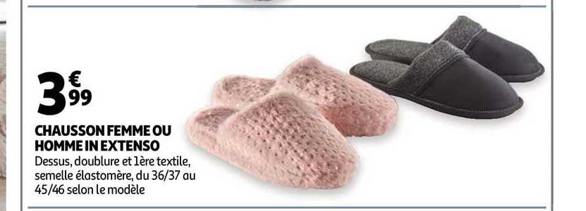 chausson femme ou homme in extenso