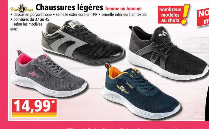 chaussures légères femme ou homme uncle sam