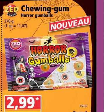 chewing gum horror gumballs zed candy
