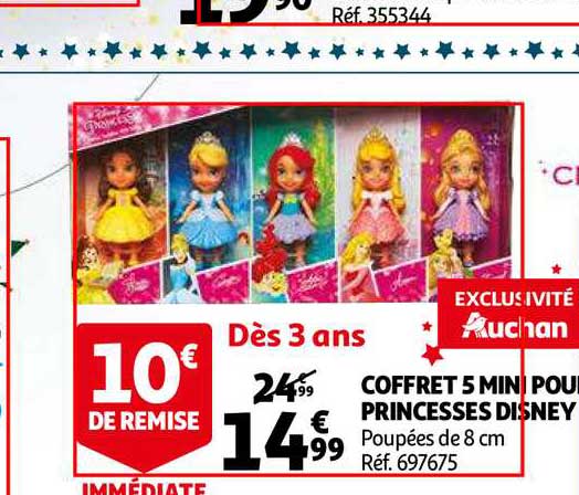 coffret 5 min poupées princesses disney