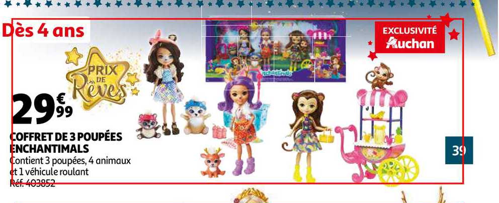 coffret de 3 poupées enchantimals
