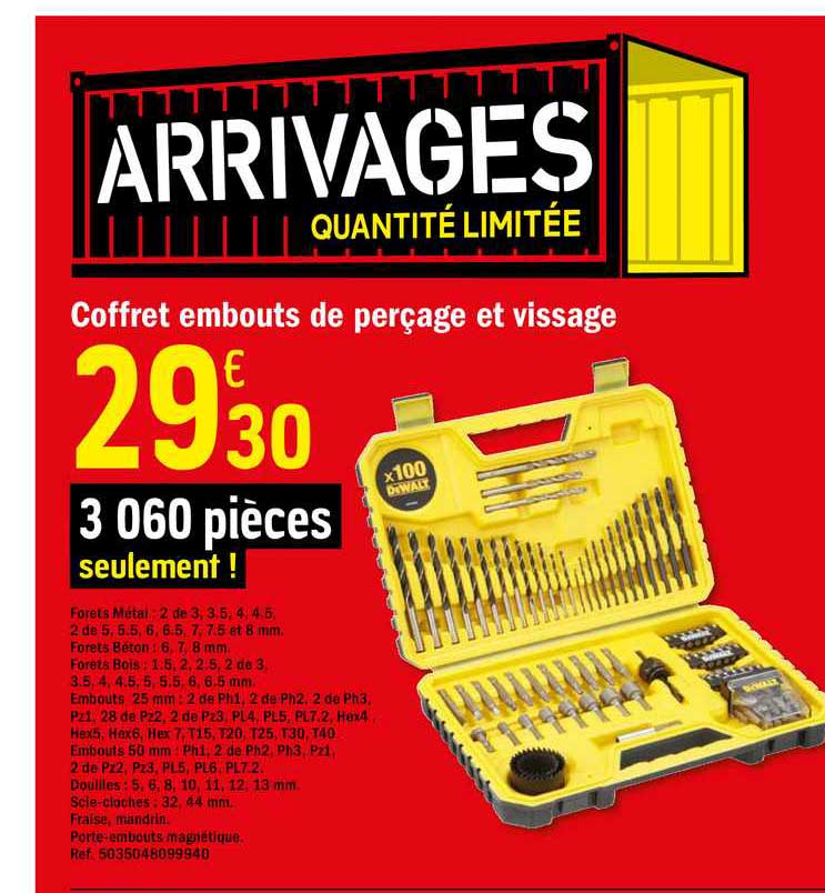 coffret embouts de perçage et vissage