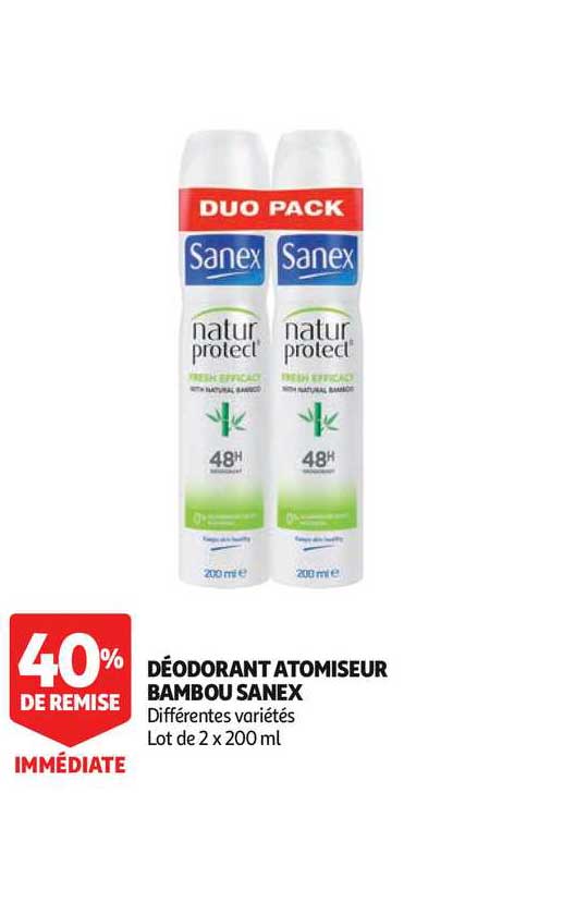 Déodorant Atomiseur Bambou Sanex 40% De Remise Immédiate