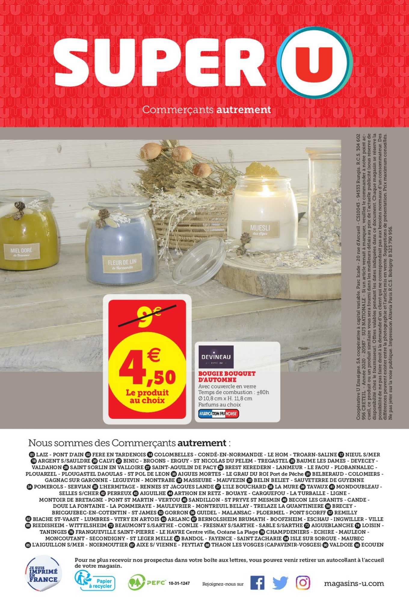 devineau bougie bouquet d'automne