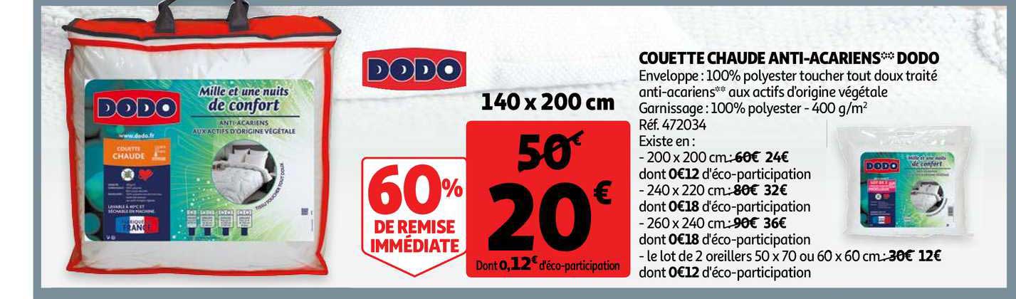 dodo couette chaude anti acariens