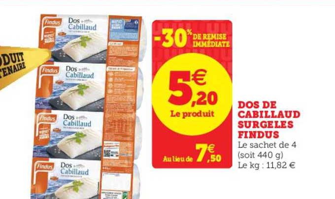 Dos De Cabillaud Surgelés Findus -30% Remise Immédiate