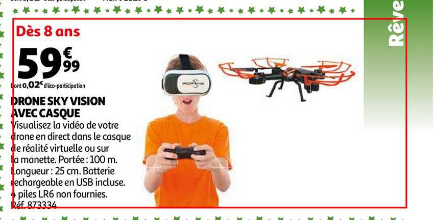 drone sky vision avec casque