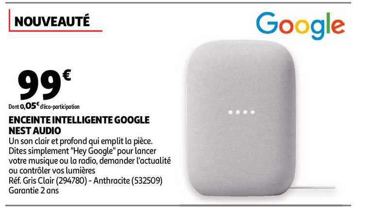 enceinte intelligente google nest audio