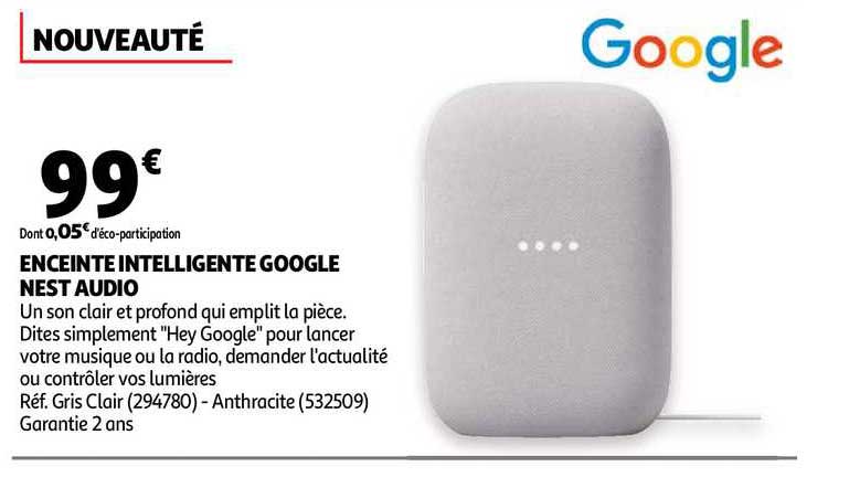 enceinte intelligente google nest audio google