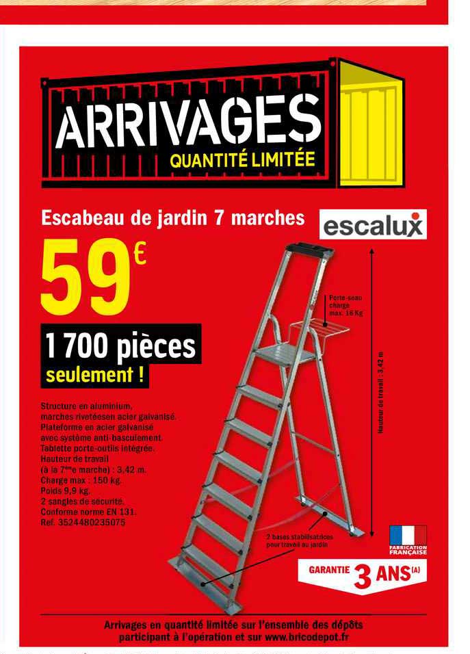 Escabeau De Jardin 7 Marches Escalux