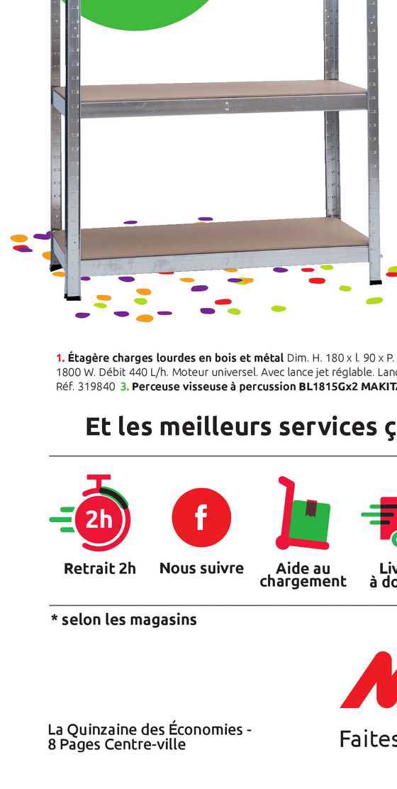 étagère charges lourdes en bois et métal