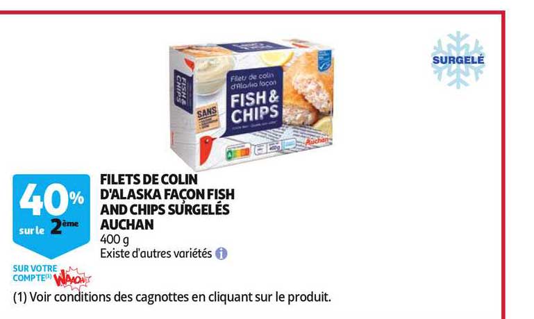 filets de colin d'alaska façon fish and chips surgelés auchan