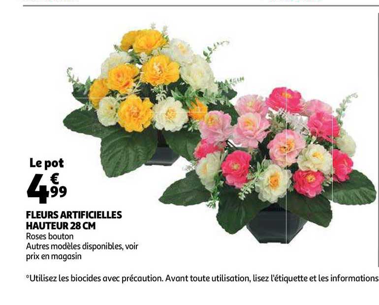 fleurs artificielles hauteur 28 cm