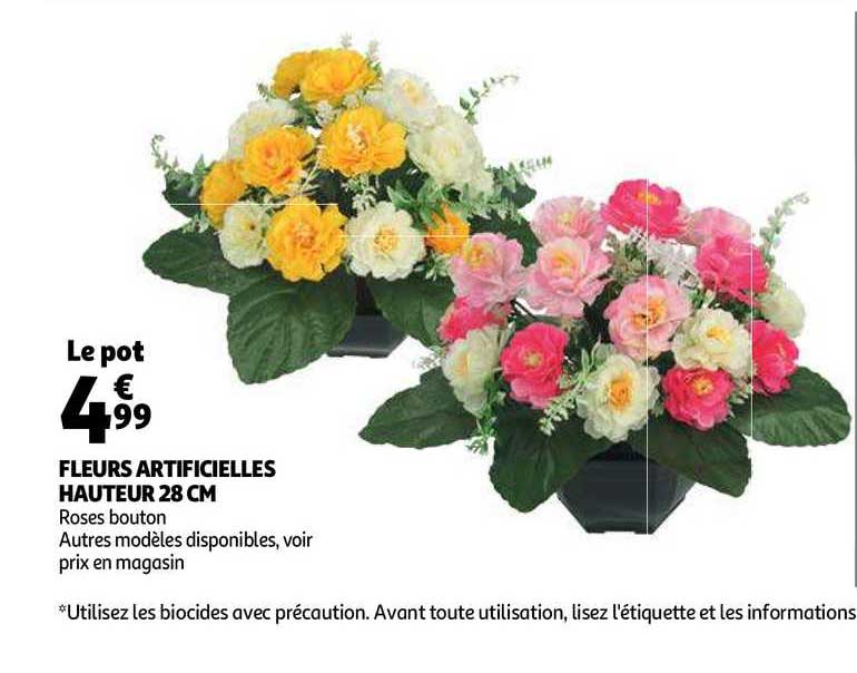 fleurs artificielles hauteur 28 cm