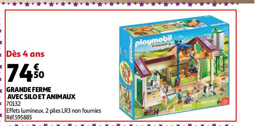 grande ferme avec silo et animaux playmobil
