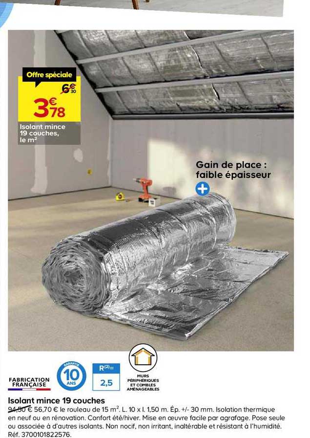 isolant mince 19 couches