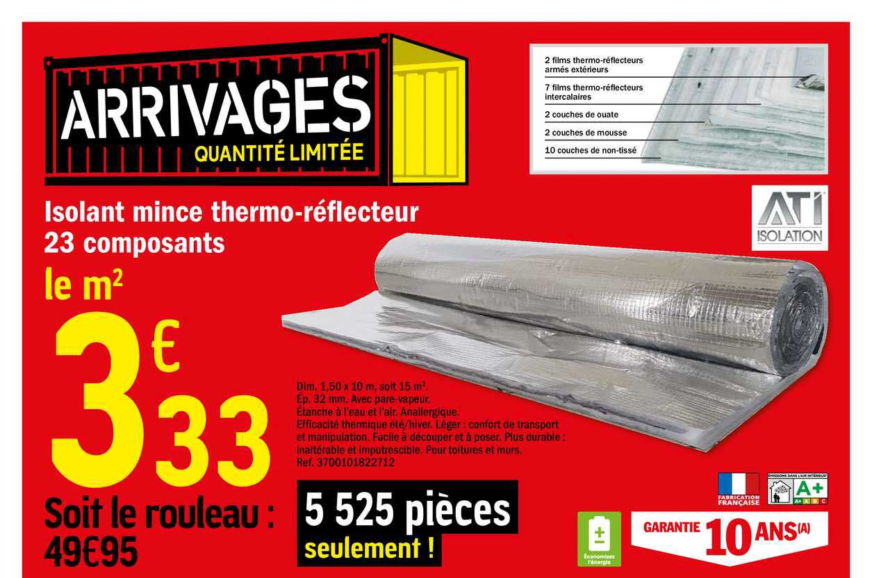 isolant mince thermo réflecteur 23 composants