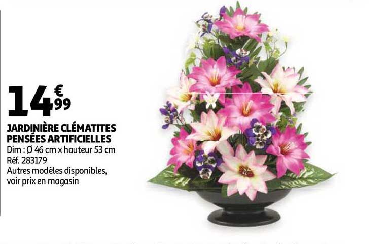 jardinière clématites pensées artificielles