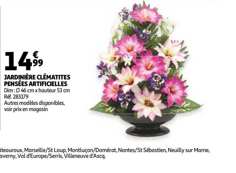 jardinière clématites pensées artificielles