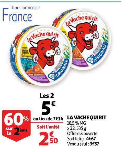 la vache qui rit 60% sur le 2ème