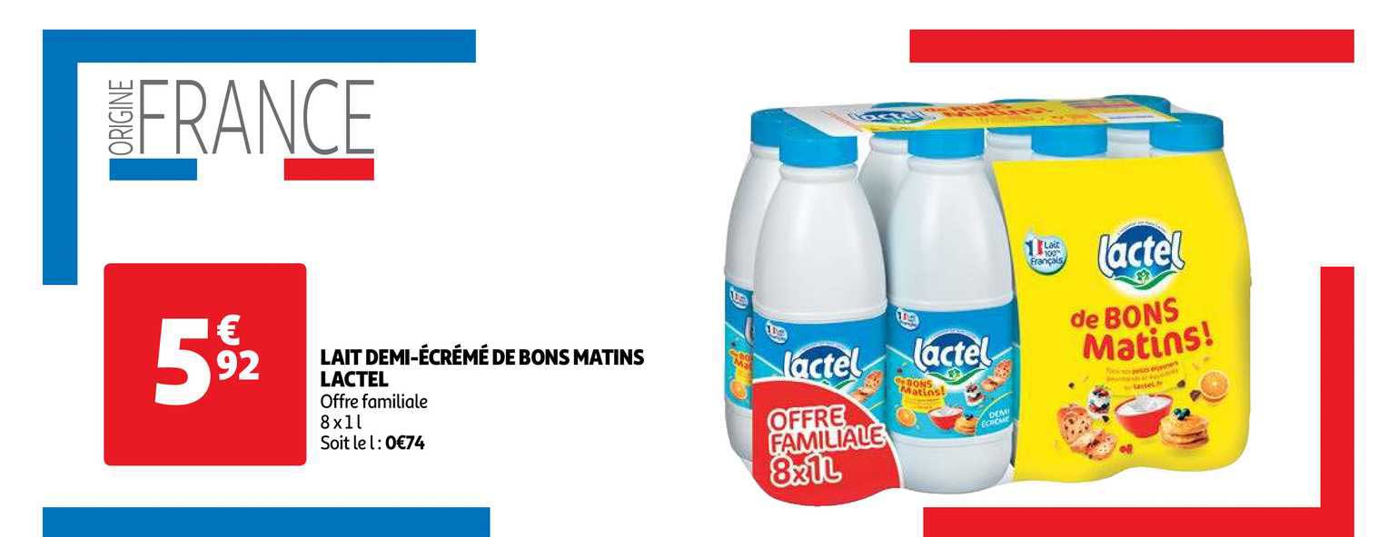 lait demi écrémé de bons matins lactel