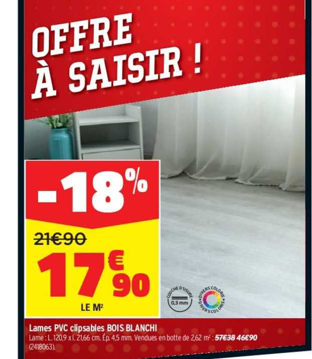 lames pvc clipsables bois blanchi