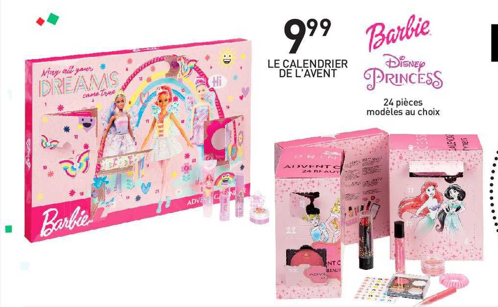 le calendrier de l'avent barbie disney princess